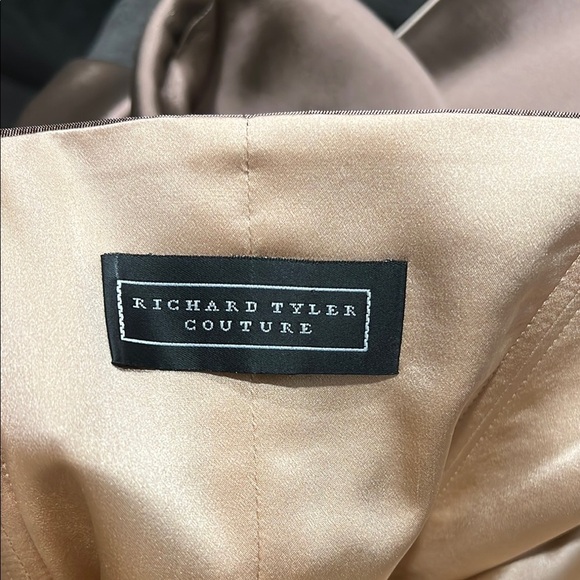 Vintage Richard Tyler Couture Pale Brown Strapless Dress Size 8 - Picture 7 of 13